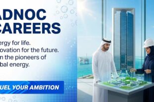 An ADNOC offshore oil rig and specialized engineering team working in the Persian Gulf.