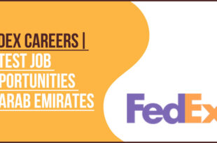 FedEx Careers thumbnail with purple and orange branding and text: "Latest Job Opportunities in Arab Emirates."