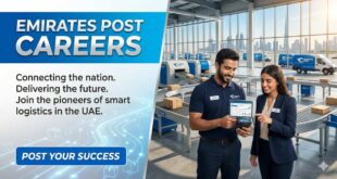 Emirates Post Careers recruitment banner for logistics and delivery staff.