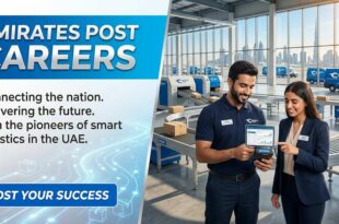 Emirates Post Careers recruitment banner for logistics and delivery staff.