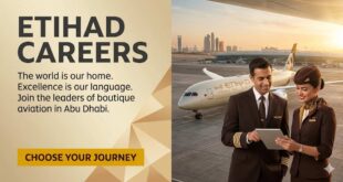 Etihad Airways Cabin Crew and A350 Pilots at Zayed International Airport Abu Dhabi