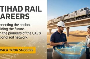 Etihad Rail Careers thumbnail featuring the official logo and text: "Apply for National Railway Job Vacancies in UAE.